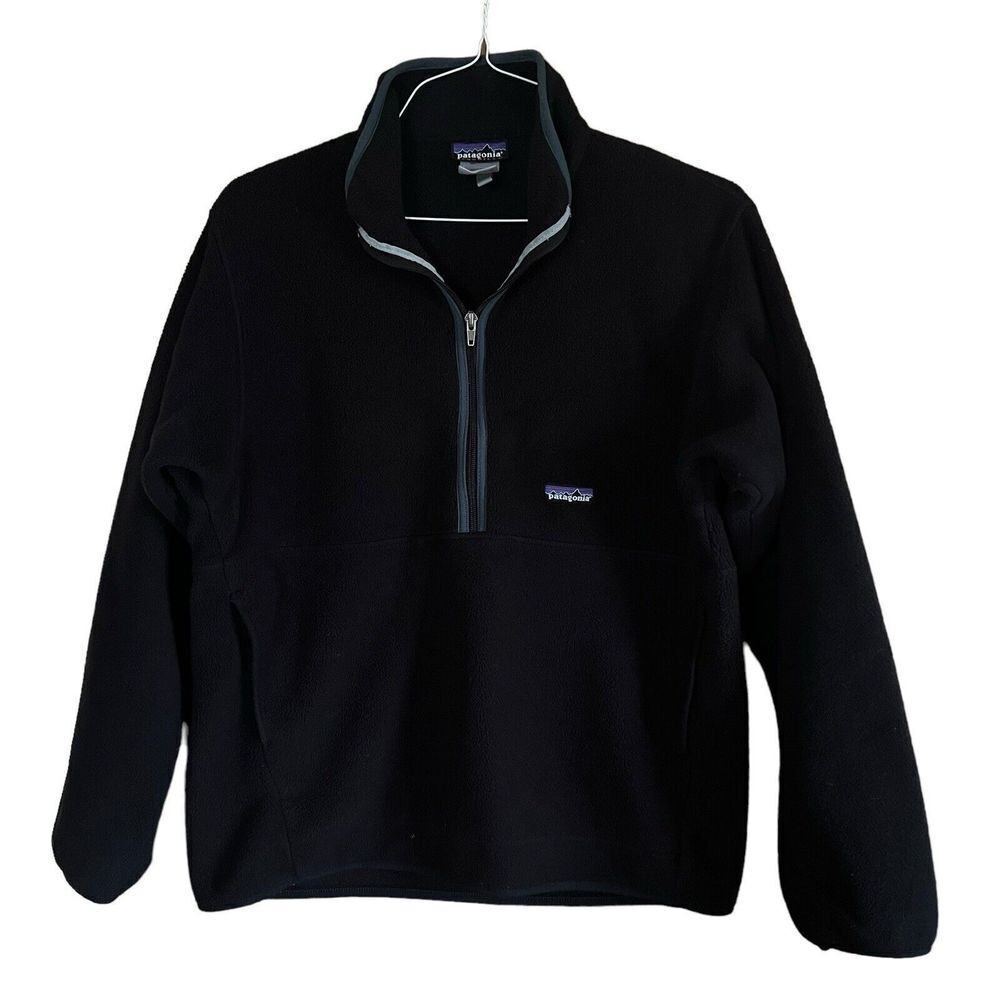 Patagonia Men's Synchilla Marsupial Pullover 1/2 Zip Black Fleece Sweater M - Picture 4 of 15